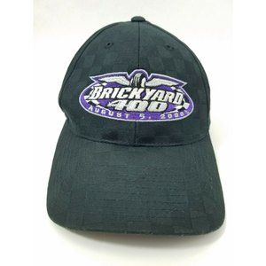 2000 Brickyard 400 NASCAR Ball Cap Hat Black Checkered Adjustable Vtg